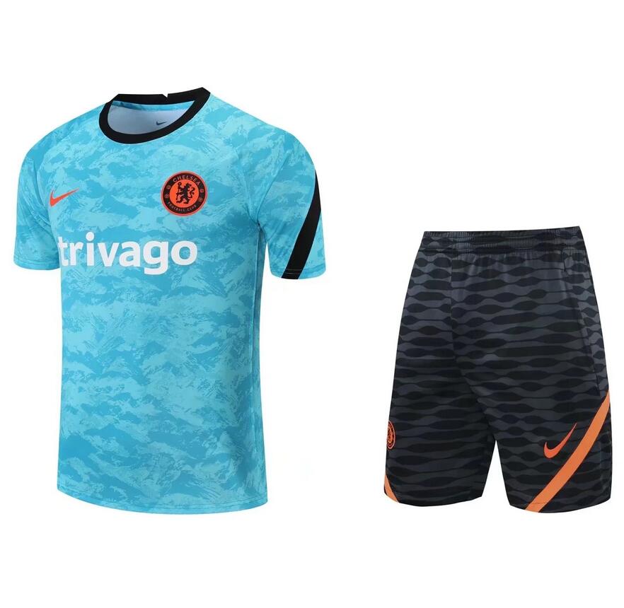 2021/22 Chelsea Blue Training Uniforms Shirt with Shorts